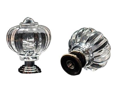 Eokoaiee Set of 10 Acrylic Pumpkin Knobs Handles Pulls for Cabinets Cupboard Dresser Drawers Kitchen Furniture or Kids Room Silver Base