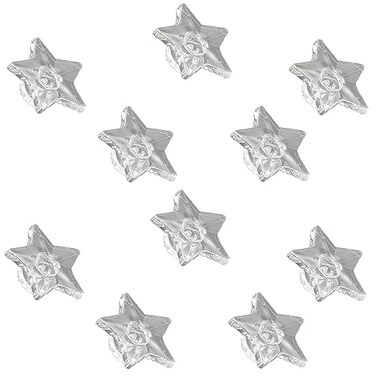 FarBoat 10pcs Crystal Clear Plastic Knobs Acrylic Drawer Handles Cabinet Pulls 14Inch Star