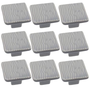 FarBoat 6pcs 11Inch Cabinet Furniture Knobs Square Ceramic Drawer Knobs Wave Pattern Cabinet Pulls Handles for Cupboard Dresser Closet Furniture Hardware Gray