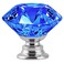 FENSING 12 Pcs 30MM Crystal Clear Cabinet Knobs Blue Diamond Knobs for Dresser DrawersGlass Dresser HandlesBlue