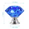 FENSING 12 Pcs 30MM Crystal Clear Cabinet Knobs Blue Diamond Knobs for Dresser DrawersGlass Dresser HandlesBlue