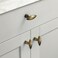 FLIRABBIT 2 Pack Antique Brass Drawer Knobs Solid Brass Olive Design Handles for Dresser Cabinet Kitchen Bathroom Hardware 2 Antique Brass