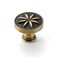 FLIRABBIT BlackGold Brass Cabinet Knobs Antique Brass Modern Carved Gold Handle Round Drawer Flower Pull Cupboard Kitchen Bathroom Closet Hardware B Type 2