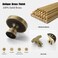 FLIRABBIT BlackGold Brass Cabinet Knobs Antique Brass Modern Carved Gold Handle Round Drawer Flower Pull Cupboard Kitchen Bathroom Closet Hardware B Type 2
