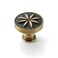 FLIRABBIT BlackGold Brass Cabinet Knobs Antique Brass Modern Carved Gold Handle Round Drawer Flower Pull Cupboard Kitchen Bathroom Closet Hardware B Type 2