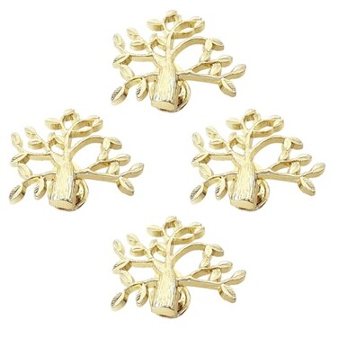 FL-WITHYOU FLWITHYOU 4PCS Ancient Tree Cabinet KnobsZinc Alloy Cabinet Handle with Screwsfor Kitchen Bedroom Furniture Gold