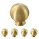 Flybath 5 Pack Ball Cabinet Knobs Solid Brass Kitchen Drawer Gold Pulls Cute Furniture Handles Brushed Brass