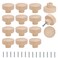 FoDau770 15pcs Unfinished Wood Knobs Flat Top Round Cabinet Knobs Vintage Drawer Pulls Natural Wooden Cabinet Hardware for Furniture Drawer Dresser Wardrobe Cupboard 112 Diameter