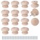 FoDau770 15pcs Unfinished Wood Knobs Mushroom Shape Cabinet Knobs Vintage Drawer Pulls Natural Wooden Cabinet Hardware for Furniture Drawer Dresser Wardrobe Cupboard 112 Diameter