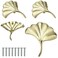 Brosay Furniture Knob Pull Handles Gold Ginkgo Leaf Shape Dresser Knobs for Kitchen Bathroom Cabinet Door Drawer DoubleHole Hardware Pulls 4 Pcs Gold