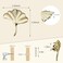 Brosay Furniture Knob Pull Handles Gold Ginkgo Leaf Shape Dresser Knobs for Kitchen Bathroom Cabinet Door Drawer DoubleHole Hardware Pulls 4 Pcs Gold