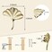 Brosay Furniture Knob Pull Handles Gold Ginkgo Leaf Shape Dresser Knobs for Kitchen Bathroom Cabinet Door Drawer DoubleHole Hardware Pulls 4 Pcs Gold