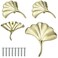 Brosay Furniture Knob Pull Handles Gold Ginkgo Leaf Shape Dresser Knobs for Kitchen Bathroom Cabinet Door Drawer DoubleHole Hardware Pulls 4 Pcs Gold