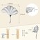 Brosay Furniture Knob Pull Handles Gold Ginkgo Leaf Shape Dresser Knobs for Kitchen Bathroom Cabinet Door Drawer DoubleHole Hardware Pulls 4 Pcs Silver