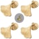 Geenite 4 pcs Golden Drop Pendant Pull Handle Ginkgo Leaf Shape Knobs for Kitchen Bathroom Bedroom Cabinet Door Drawer Furniture Knob Handles Gold