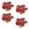 Geesatis Cabinet Knobs Flower Metal Knobs for Drawer Dresser Kitchen Cabinet Closet Door Pulls Mounting Screws Red 4 PCS 17inch
