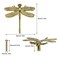 Brosay Gold Dragonfly Drawer Knobs Creative Kitchen Cabinet Knobs Dresser Knobs Furniture Cupboard Drawer Pulls Handles for Wardrobe Door Pulls Bright Gold Dragonfly