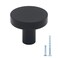 HANIHUA 10 Pack Black Matte Aluminum Cabinet Knobs Modern Round Single Hole Knobs for Cabinets and Drawers
