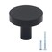 HANIHUA 10 Pack Black Matte Aluminum Cabinet Knobs Modern Round Single Hole Knobs for Cabinets and Drawers