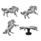 haowei Horse Knob 4 Pcs Zinc Alloy Pulls Handles for Dresser Drawer Kitchen Cabinet Wardrobe Cupboard Ancient Silver Furniture Decorative Handles with Single Hole