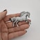 haowei Horse Knob 4 Pcs Zinc Alloy Pulls Handles for Dresser Drawer Kitchen Cabinet Wardrobe Cupboard Ancient Silver Furniture Decorative Handles with Single Hole