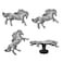 haowei Horse Knob 4 Pcs Zinc Alloy Pulls Handles for Dresser Drawer Kitchen Cabinet Wardrobe Cupboard Ancient Silver Furniture Decorative Handles with Single Hole