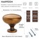 HARPOON 10 Pack Cabinet Knobs Vintage Round Knob Kitchen Bar Cabinet Hardware 12 inch Single Hole Antique Brass