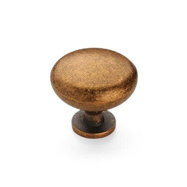 HARPOON 10 Pack Cabinet Knobs Vintage Round Knob Kitchen Bar Cabinet Hardware 12 inch Single Hole Antique Brass