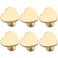 HARSKIYER 6 Pcs Heart Shape Cabinet Knobs Gold Drawer Pulls Brass Gold Dresser Knobs for Cabinet Kitchen