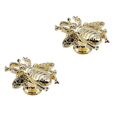 HEVSTIL 2Pack Gold Bee Shape Cabinet KnobNature Theme Single Hole Pulls for Cabinet Dresser Knobs Furniture Door