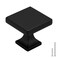 homdiy 25 Pack Black Cabinet Knobs Matte Black Square Dresser Drawer Knobs Zinc Alloy Kitchen Cabinet Hardware