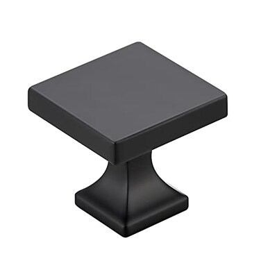 Home Expert 5 Pack Cabinet Knobs Black Kitchen Hardware for Cabinets Drawers Matte Square Pulls Dresser
