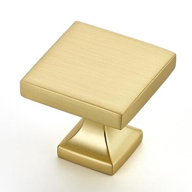 Home Expert 5 Pack Cabinet Knobs Brushed Gold Kitchen Cabinet Knobs Hardware for Dresser Drawers Kitchen Hardware Square Drawer Pulls