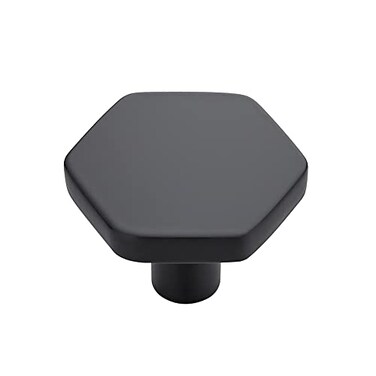 Home Expert Black Cabinet Knobs 10 Pack Solid Kitchen Cabinet Knobs Hexagon 11 Flat Black Knobs for Kitchen Cabinets and Drawers Dresser Knobs