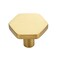 Home Expert Gold Cabinet Knobs 5 Pack Solid Kitchen Cabinet Knobs Hexagon 11 Brushed Gold Knobs for Kitchen Cabinets and Drawers Dresser Knobs