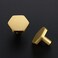 Home Expert Gold Cabinet Knobs 5 Pack Solid Kitchen Cabinet Knobs Hexagon 11 Brushed Gold Knobs for Kitchen Cabinets and Drawers Dresser Knobs
