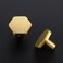 Home Expert Gold Cabinet Knobs 5 Pack Solid Kitchen Cabinet Knobs Hexagon 11 Brushed Gold Knobs for Kitchen Cabinets and Drawers Dresser Knobs