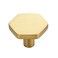 Home Expert Gold Cabinet Knobs 5 Pack Solid Kitchen Cabinet Knobs Hexagon 11 Brushed Gold Knobs for Kitchen Cabinets and Drawers Dresser Knobs