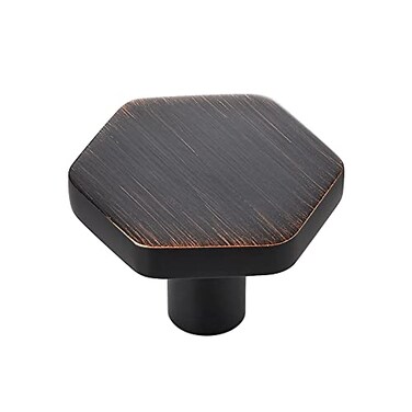 Home Expert Oil Rubbed Bronze Cabinet Knobs 5 Pack Solid Kitchen Cabinet Knobs Hexagon 11 Bronze Knobs for Kitchen Cabinets and Drawers Dresser Knobs