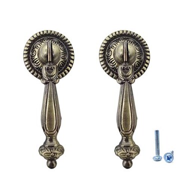 Honbay 2PCS Antique Style Bronze Metal Drawer Tear Drop Cabinet Decorative Pull Handle Knob