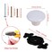 HUAMULAN 10 Pack Retro Ceramic Knobs Glossy Dresser Kitchen Cabinet PullsMetal Base Backplate Cupboard Wardrobe Drawer Door Handles3 Size Length ScrewsBlack BaseWhite Knob