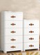 HUAMULAN 10 Pack Retro Ceramic Knobs Leopard Vintage Dresser Kitchen Petal Cabinet Pulls Zinc Alloy Base Back Plate Cupboard Wardrobe Drawer Door Handles