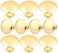 HUGOLEM 10 Pack Golden Plated Round Shining Kitchen Cabinet Knobs Cupboard Door Knobs Drawer Handle Pulls Dresser Knobs with 10 Pcs Screws for Bathroom Drawer Door Hardware