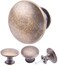 HUGOLEM 20 Pack Breen Bronze Round Antique Brass Kitchen Cabinet Knobs Cupboard Door Knobs Drawer Handle Pulls Dresser Knobs with 21 Pcs Screws for Bathroom Drawer Door Hardware