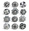 INDIAN ARTISTIC Handmade Ceramic Cabinet Knobs Set of 12 Boho Cabinet Knobs for Drawers Kitchen Dresser Closet Interior Doors Black White Ceramic