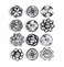 INDIAN ARTISTIC Handmade Ceramic Cabinet Knobs Set of 12 Boho Cabinet Knobs for Drawers Kitchen Dresser Closet Interior Doors Black White Ceramic