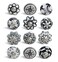 INDIAN ARTISTIC Handmade Ceramic Cabinet Knobs Set of 12 Boho Cabinet Knobs for Drawers Kitchen Dresser Closet Interior Doors Black White Ceramic