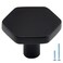 Jasluna 12Pack Black Cabinet Knobs for Dresser Drawers 114 inch Hexagon Knobs for Kitchen Cupboard Bathroom Closet Matte Black Finished
