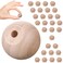 Jetec 30 Pcs 1 inch Unfinished Wood Ball Knobs Round Pulls Handles Round Wooden Drawer Cabinet Knobs for Kitchen Cabinet Drawer Dresser Gnome Noses and Crafts