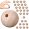 Jetec 30 Pcs 1 inch Unfinished Wood Ball Knobs Round Pulls Handles Round Wooden Drawer Cabinet Knobs for Kitchen Cabinet Drawer Dresser Gnome Noses and Crafts
